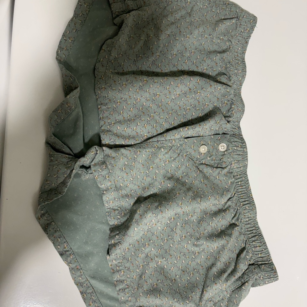 Green Floral Patterned Shorts Brandy Melville